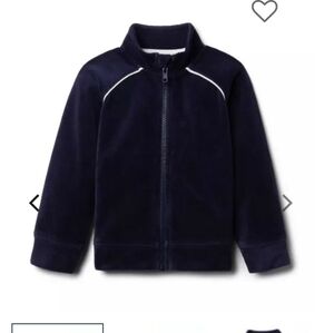 Janie and Jack Boy'sDark Blue Velour  Zip-Up Jacket NWT
